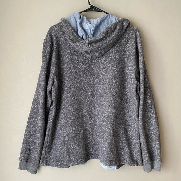 Howie sz L gray 100% cotton button down‎ hoodie jacket - Picture 5 of 8